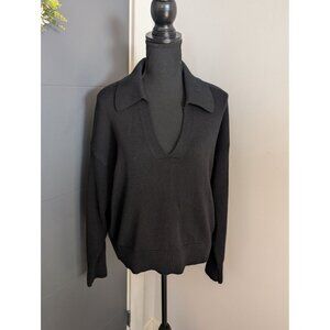 NWT Old Navy 100% Cotton Polo Sweater in Black Jack - L